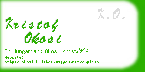 kristof okosi business card